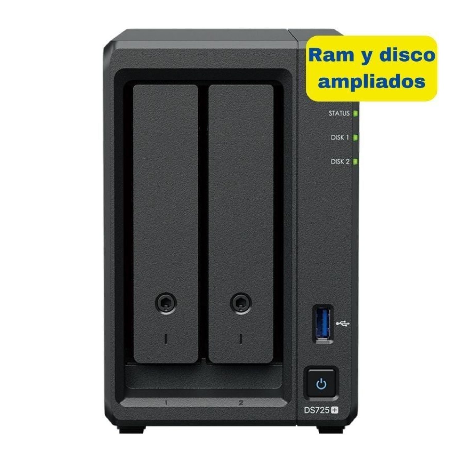 Synology DiskStation DS725+ · 2 Bahías · 8GB DDR4 · 8TB · Torre