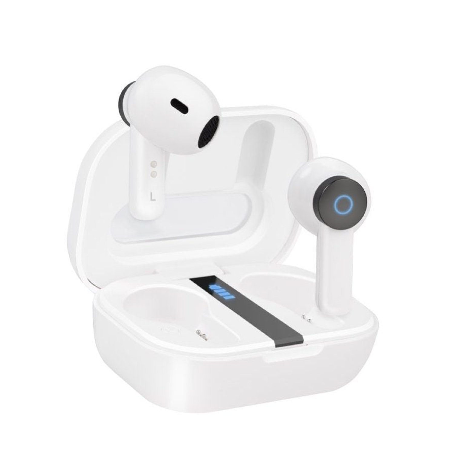 TooQ Bender · Auriculares Bluetooth · 4h Autonomía · Estuche Carga · Blancos