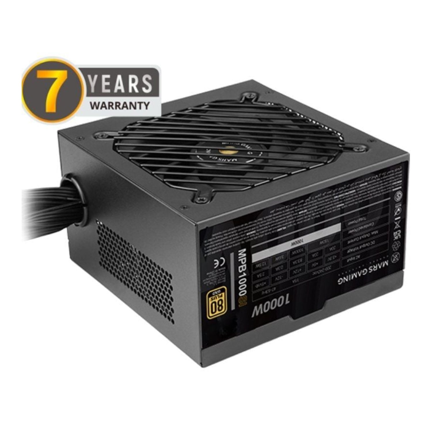 Mars Gaming MPB1000SI · Fuente 1000W · 80 Plus Gold · Ventilador 12cm