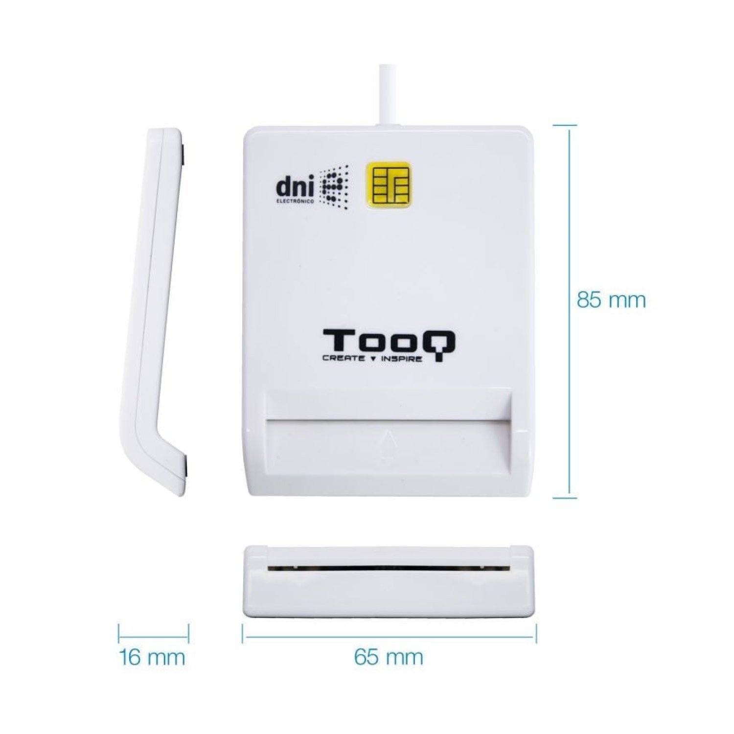 TooQ TQR-210W · Lector de DNI · USB 2.0 · Blanco