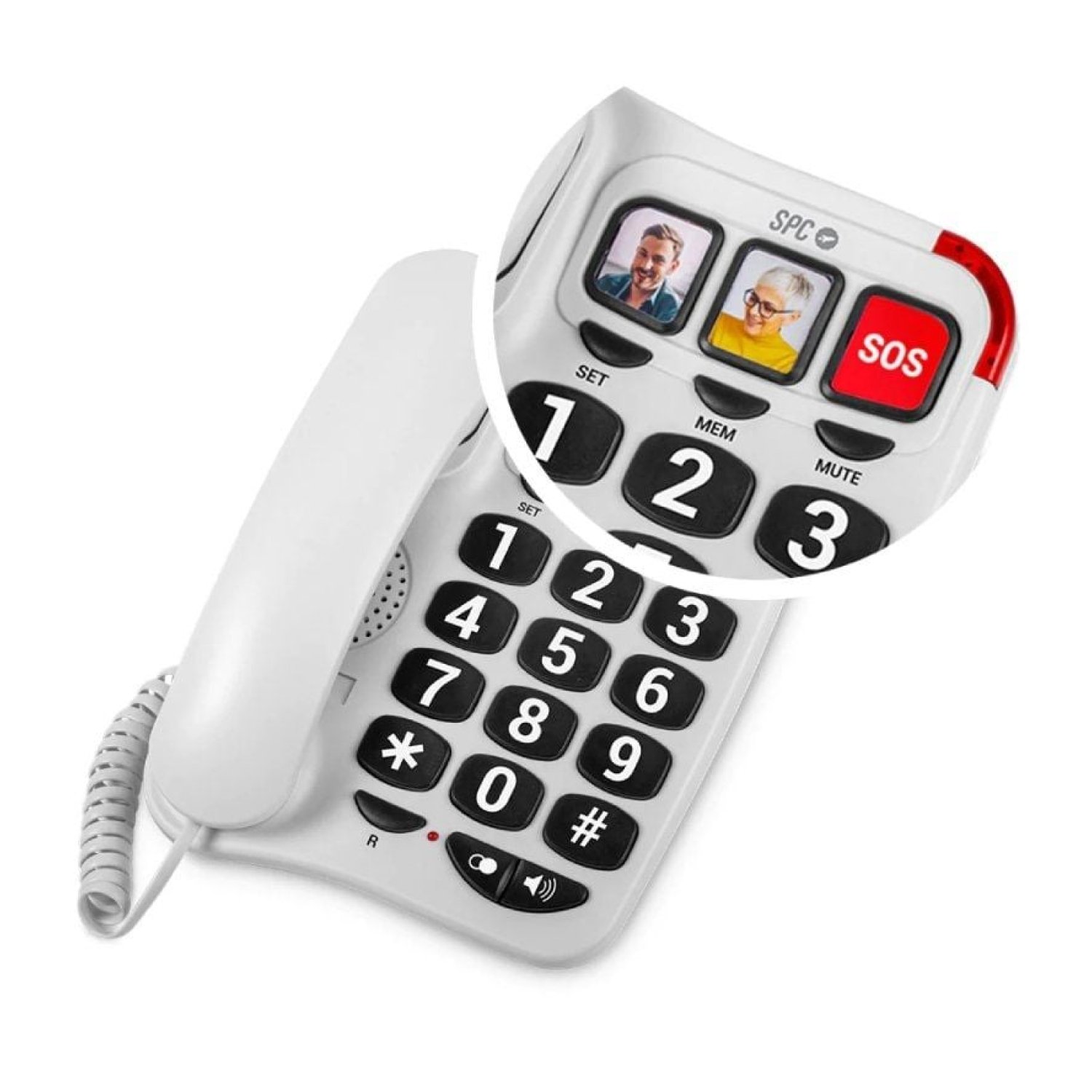 SPC Confort Numbers 2 · Teléfono Fijo · Blanco