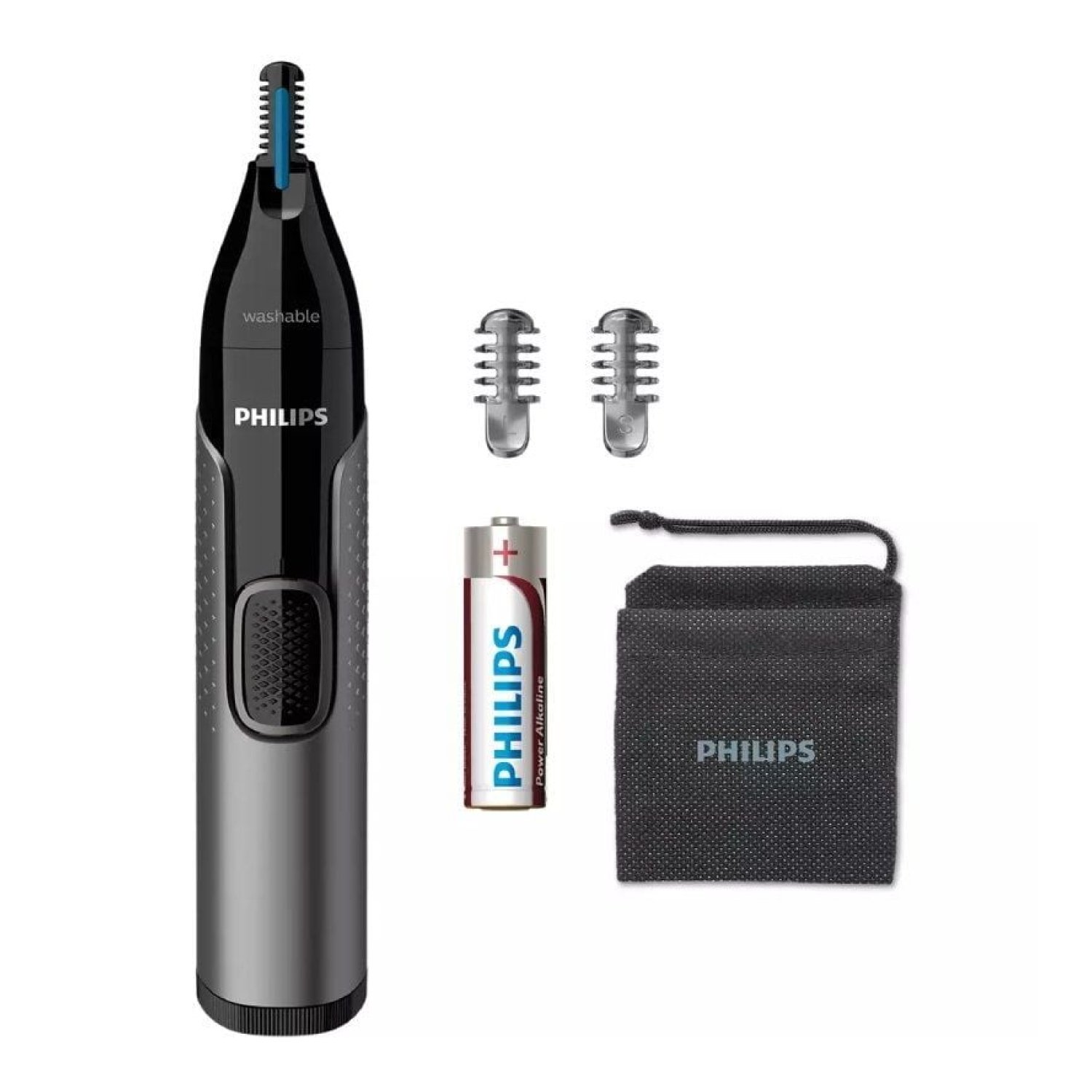 Philips Nose Trimmer Serie 3000 · Perfilador Nasal · 3 Accesorios · A Pilas