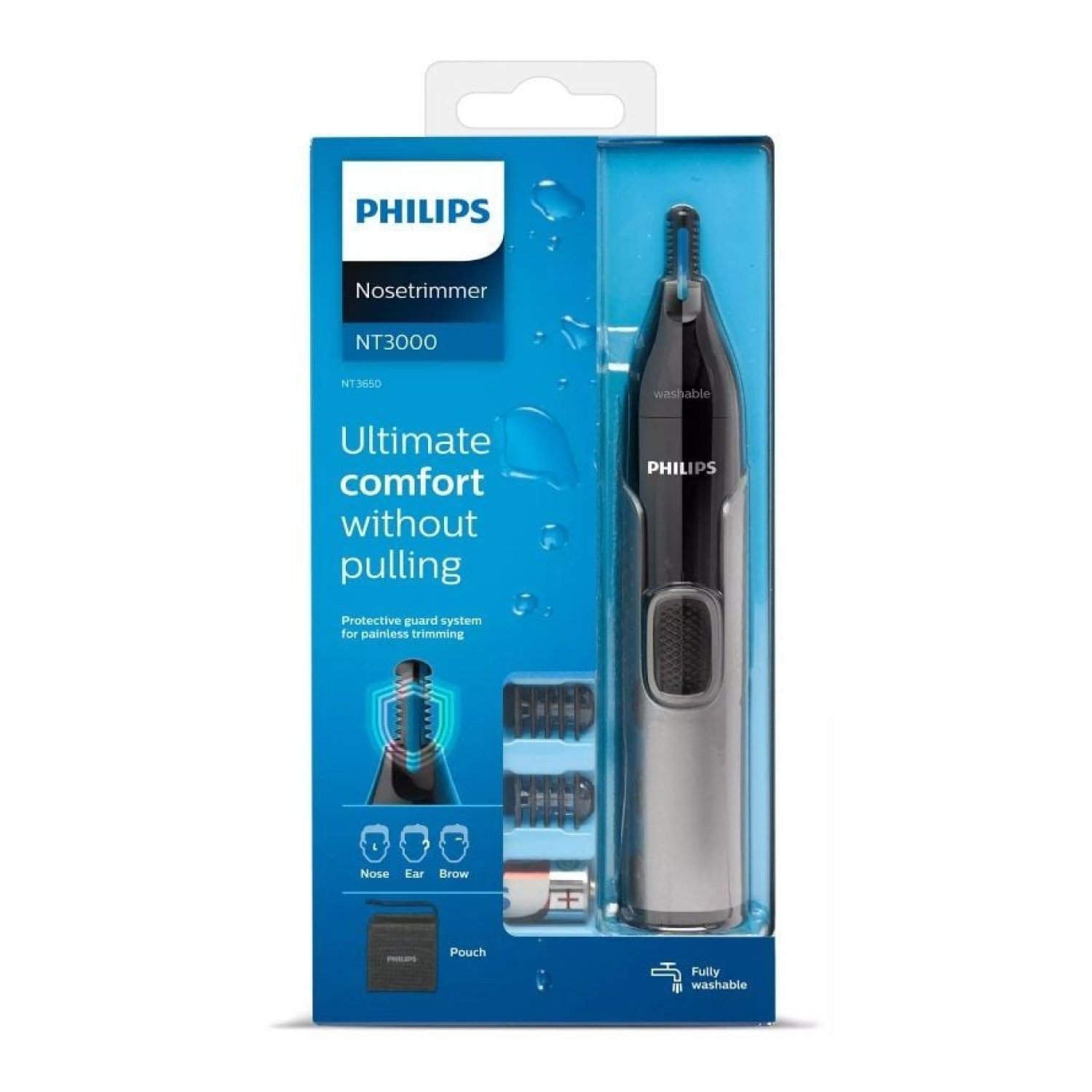 Philips Nose Trimmer Serie 3000 · Perfilador Nasal · 3 Accesorios · A Pilas