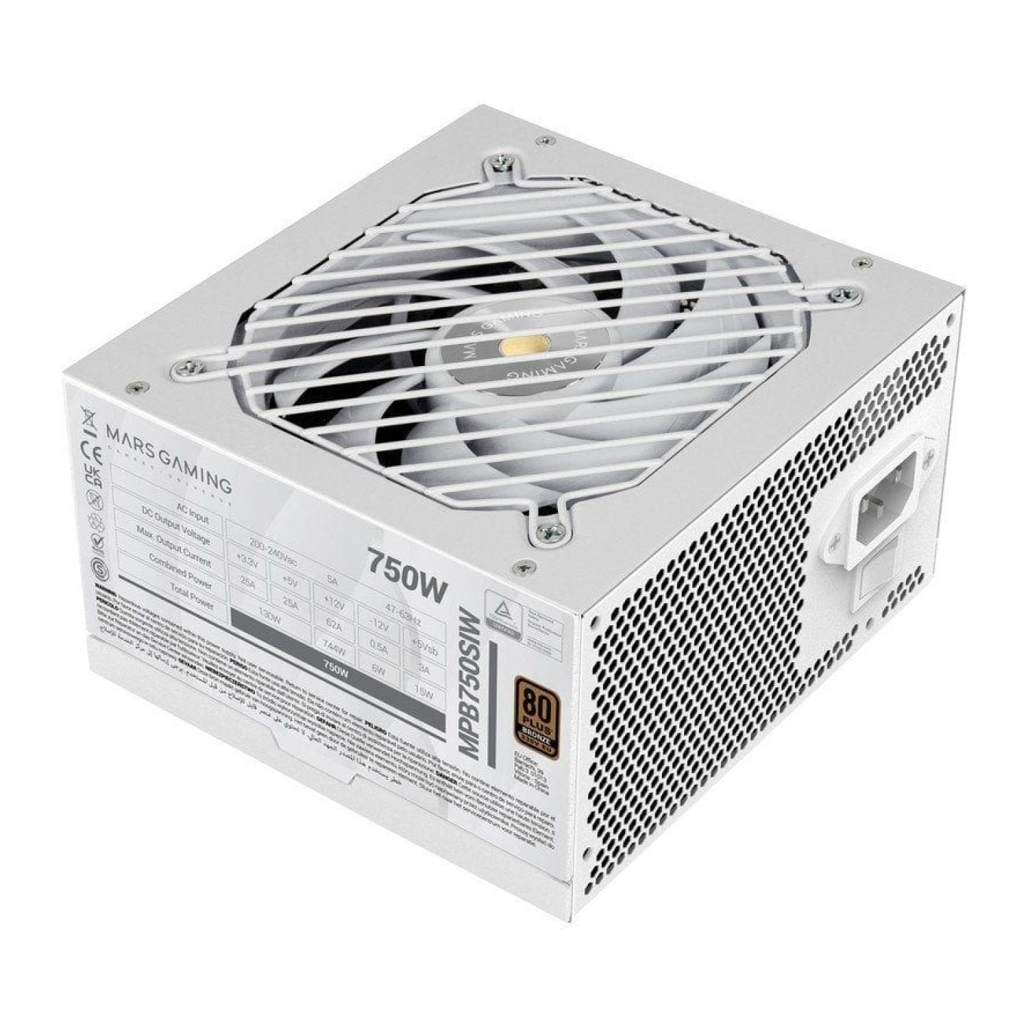 Mars Gaming MPB750SI · 750W · 80 Plus Bronze · Ventilador 12cm · Blanca