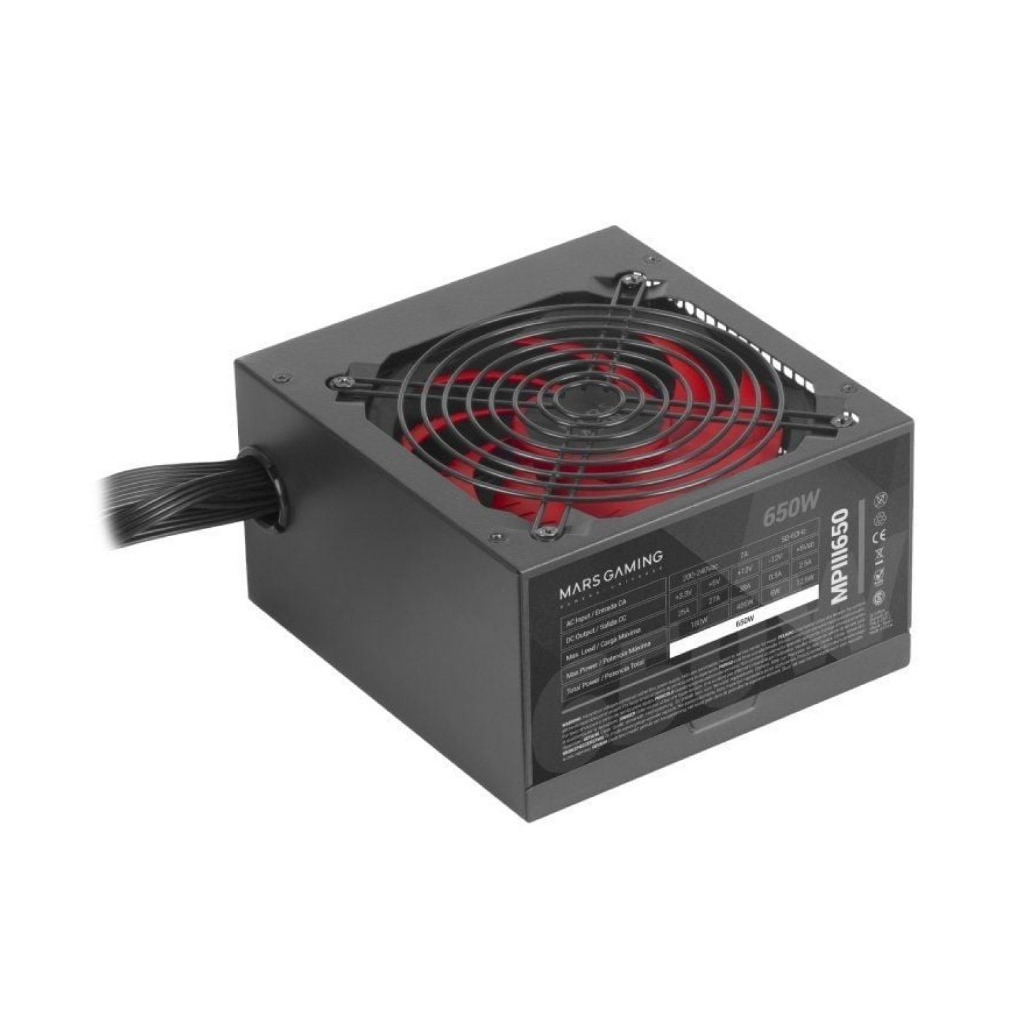 Mars Gaming MPIII · Fuente Alimentación 650W · Ventilador 12cm