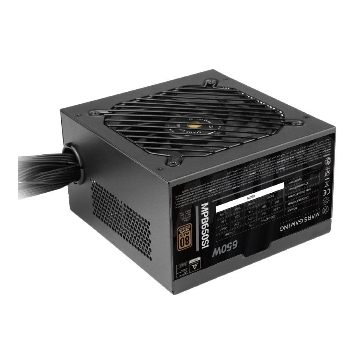 Mars Gaming MPB650SI · 650W · 80 Plus Bronze · Ventilador 12cm