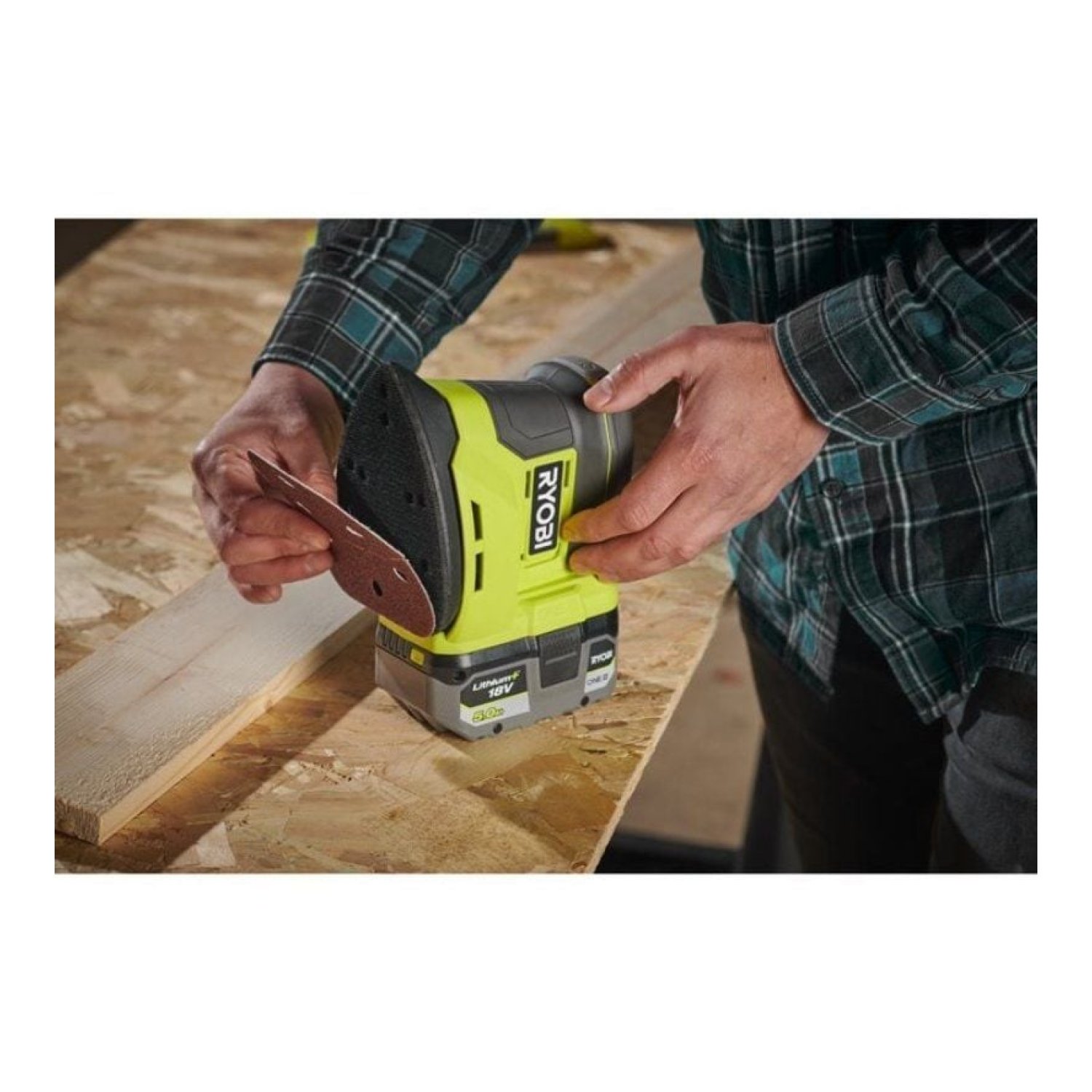 Ryobi ONE+ · Lijadora Triangular 18V · 6 Lijas Incluidas · Sin Batería