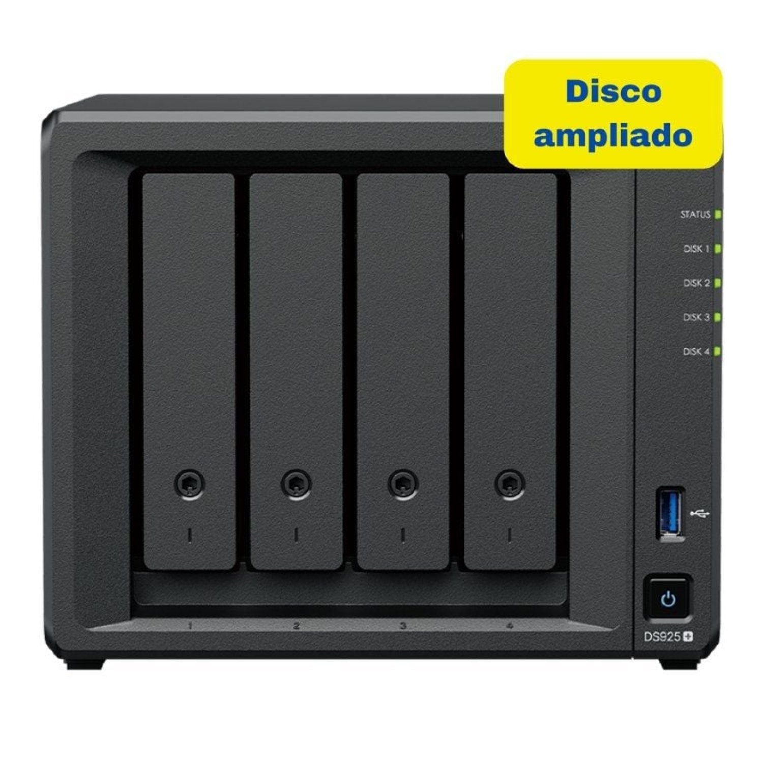 NAS Synology Diskstation DS925+/ 4 Bahías 3.5"- 2.5"/ 4GB DDR4/ 8TB/ Formato Torre