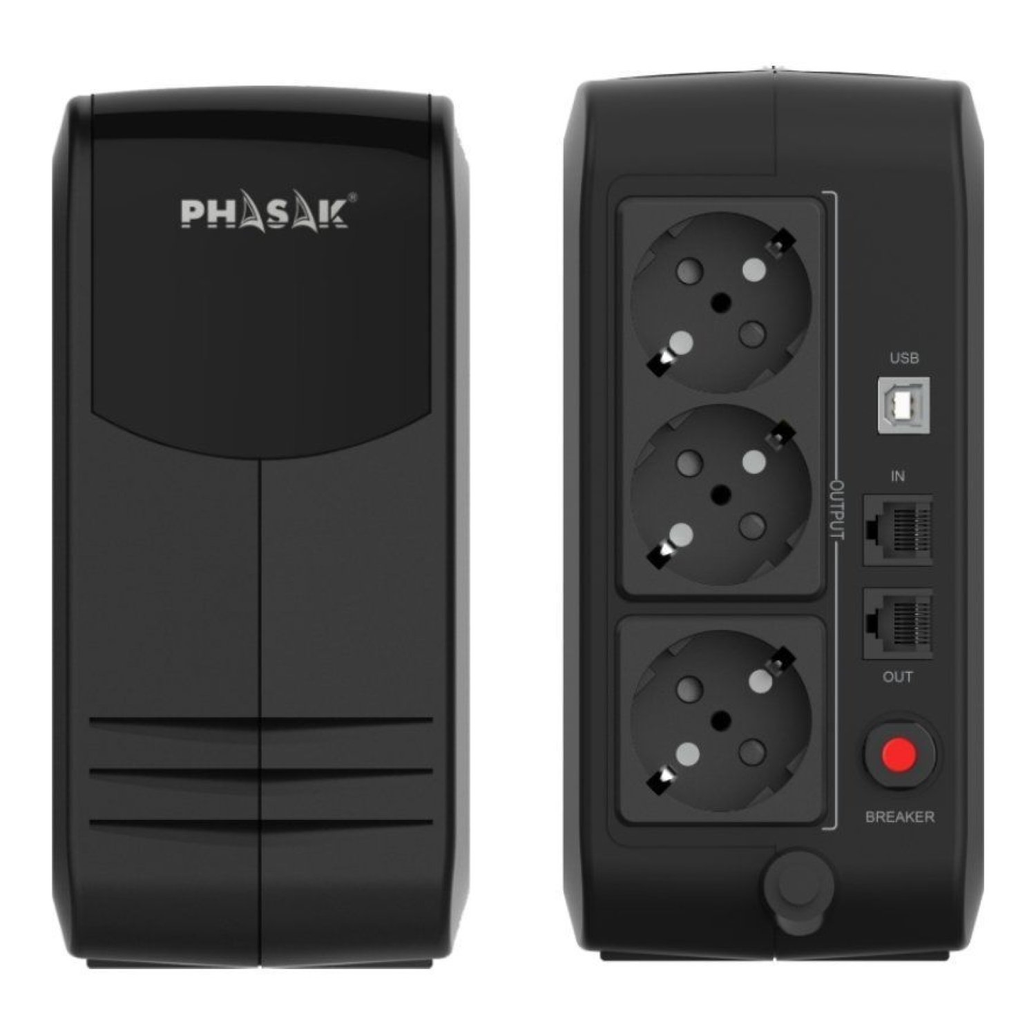 Phasak Smart Lite 750 · SAI Línea Interactiva · 750VA/450W · 3 Salidas · Torre