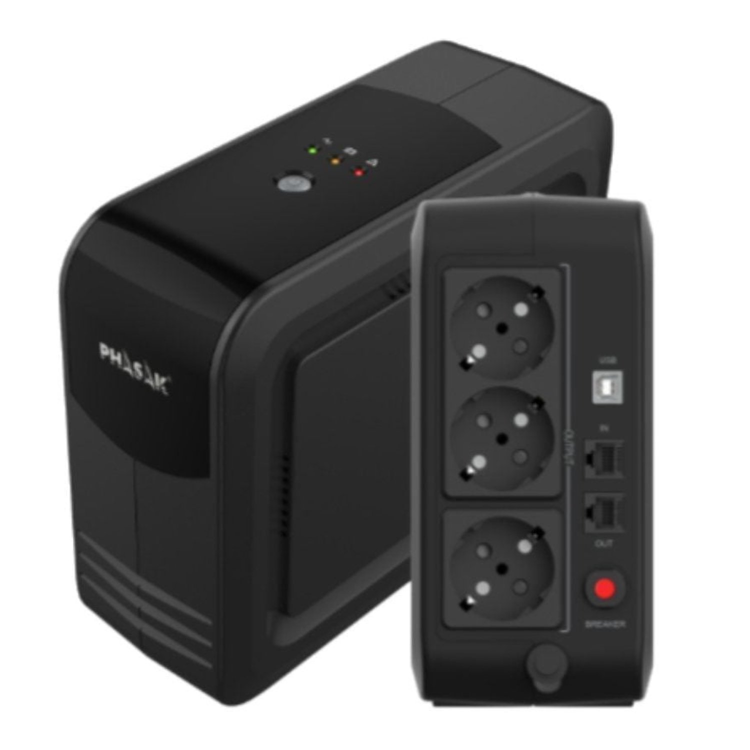 Phasak Smart Lite 750 · SAI Línea Interactiva · 750VA/450W · 3 Salidas · Torre