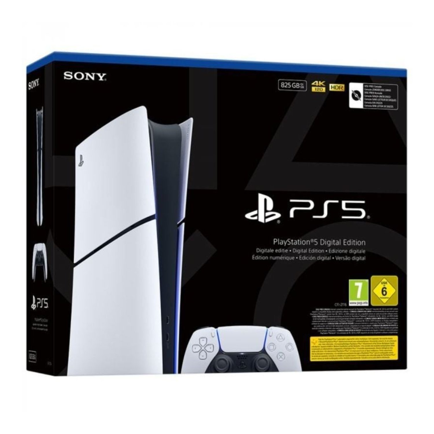 Sony PlayStation 5 Slim Digital · 825GB · Mando DualSense incluido
