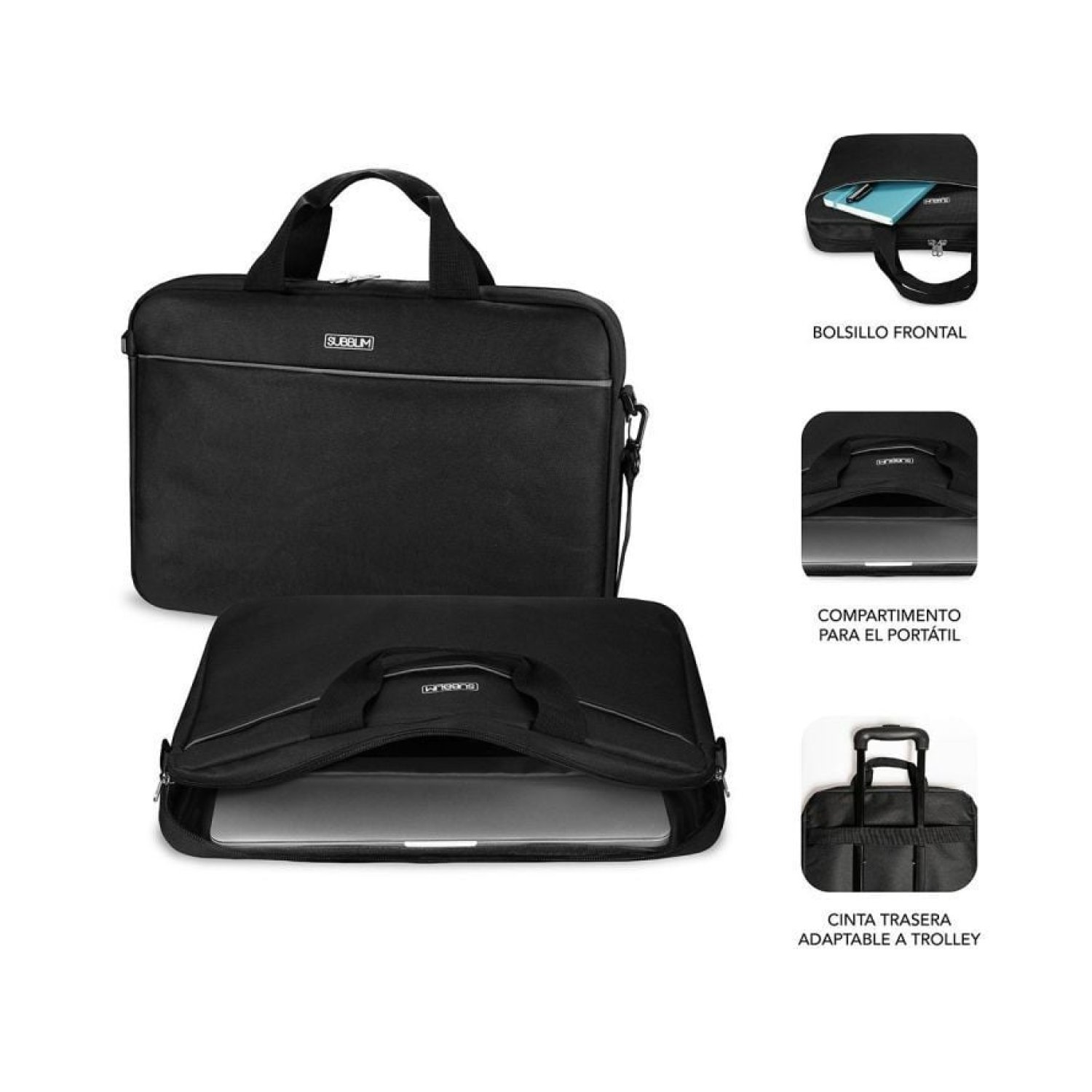 Subblim Select Pack · Maletín + Ratón · Portátiles hasta 15,6" · Correa Trolley