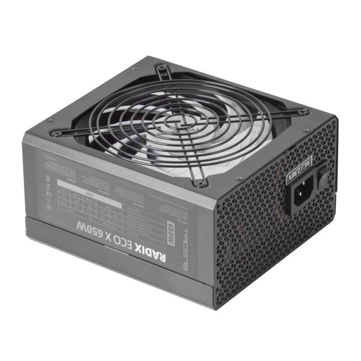 Tacens Radix Eco X · Fuente 650W · Ventilador 14cm · Certificada 80+