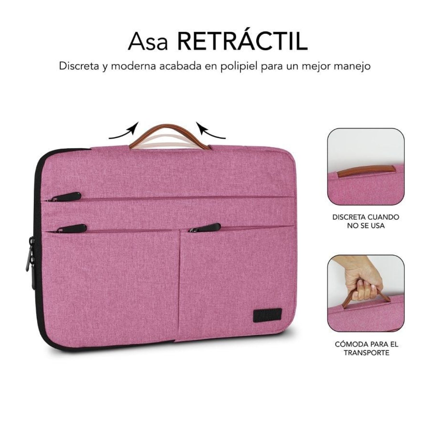 Subblim Air Padding 360 Sleeve · Funda Portátil 15,6" · Rosa · Protección 360°