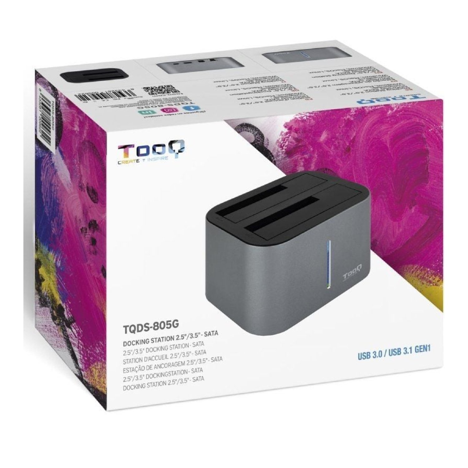 TooQ TQDS-805G · Docking Station para Discos Duros · USB 3.0
