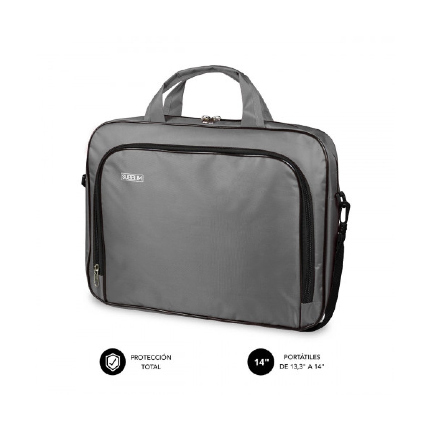 Subblim Oxford · Maletín para Portátiles · Hasta 14" · Gris