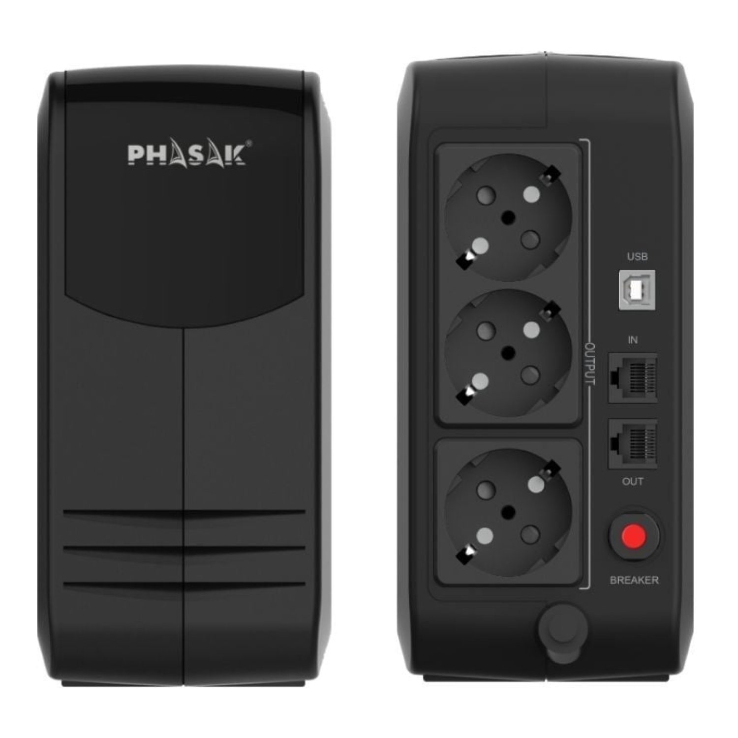 Phasak Smart Lite 950VA · SAI Línea Interactiva · 570W · 3 Salidas · Formato Torre
