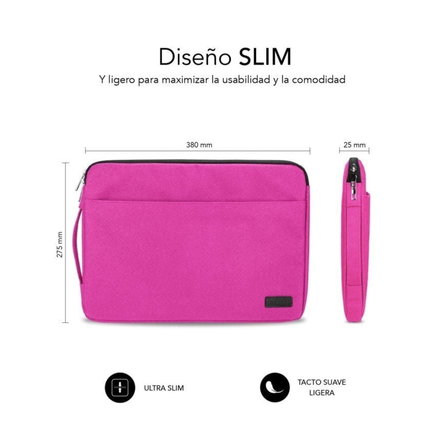 Subblim Urban Laptop Sleeve · Funda para Portátil hasta 14" · Rosa