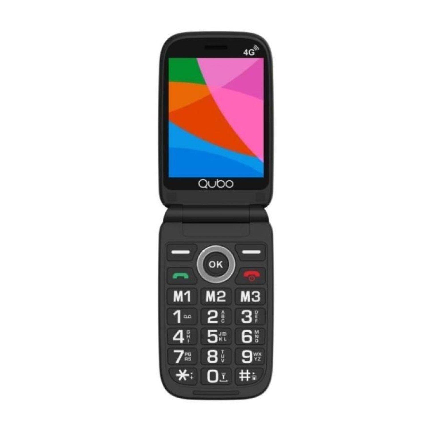 Qubo X-340 · Móvil 4G para Mayores · Pantalla Grande · Negro