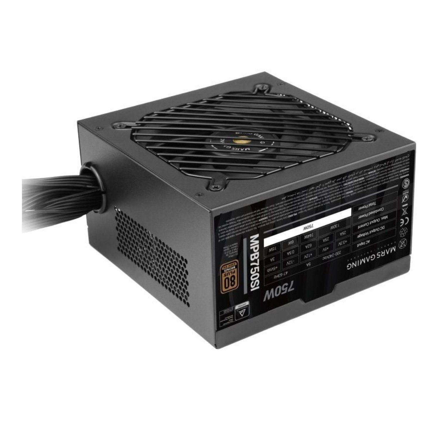 Mars Gaming MPB750SI · Fuente 750W · 80 Plus Bronze · Ventilador 120mm
