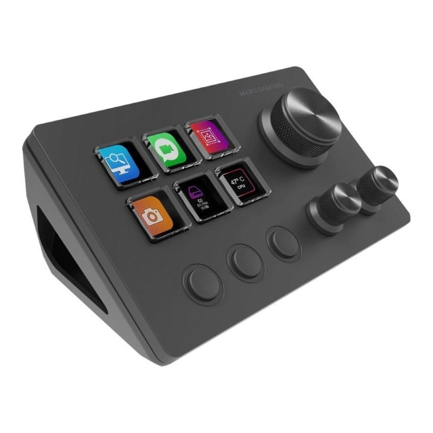 Mars Gaming MSD-TWO · Panel Control Gaming · 6 Teclas LCD · 3 Ruedas · 3 Botones