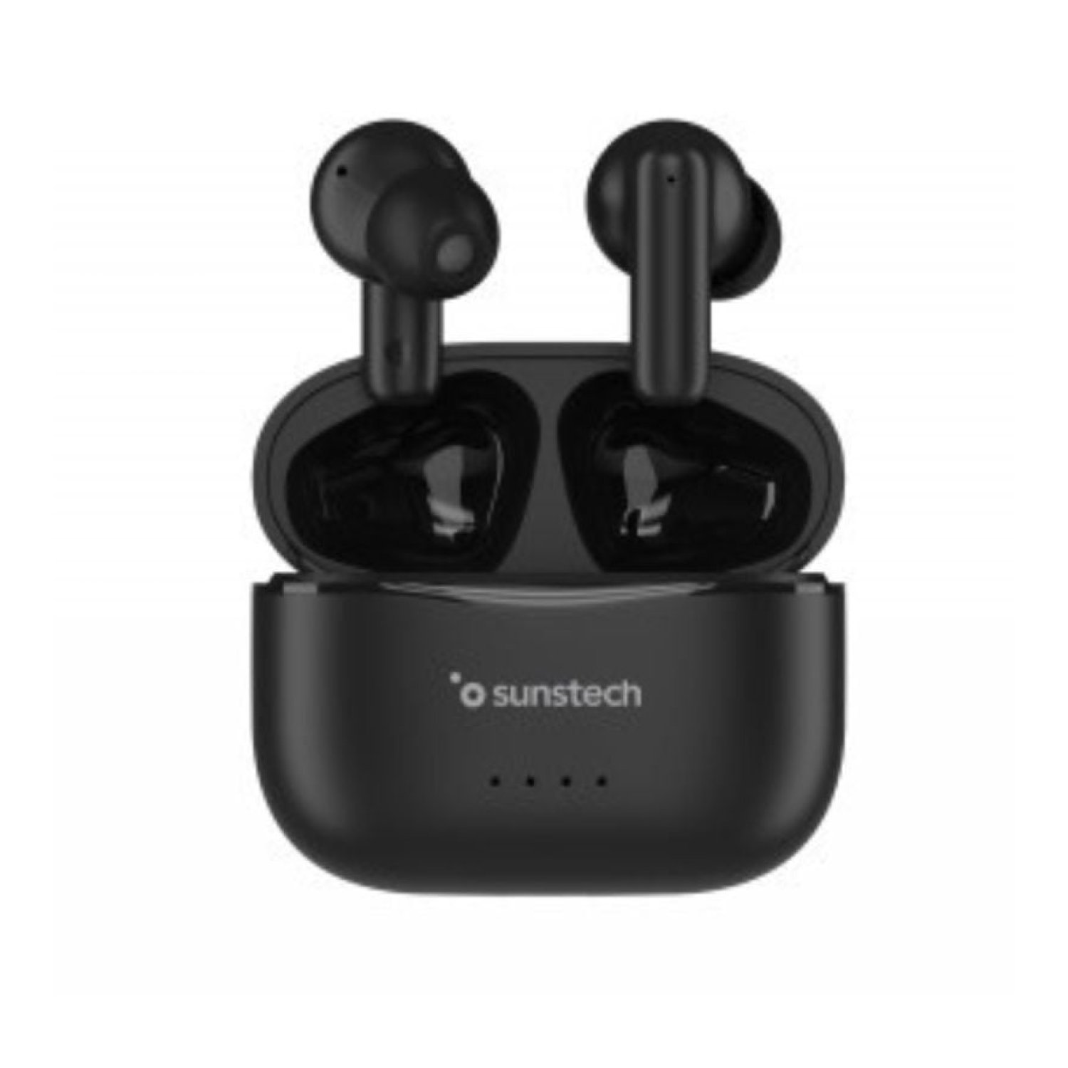Sunstech Wavepods · Auriculares Bluetooth · Negros · Autonomía 4,5h · Con estuche de carga