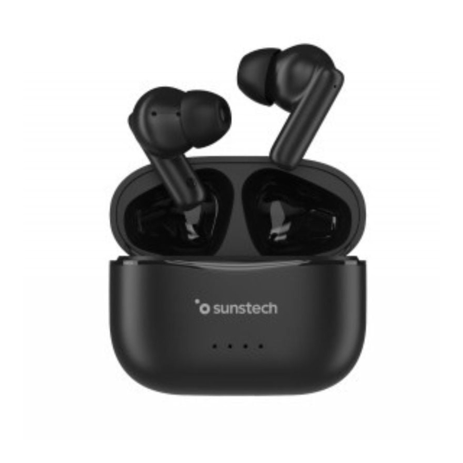 Sunstech Wavepods · Auriculares Bluetooth · Negros · Autonomía 4,5h · Con estuche de carga