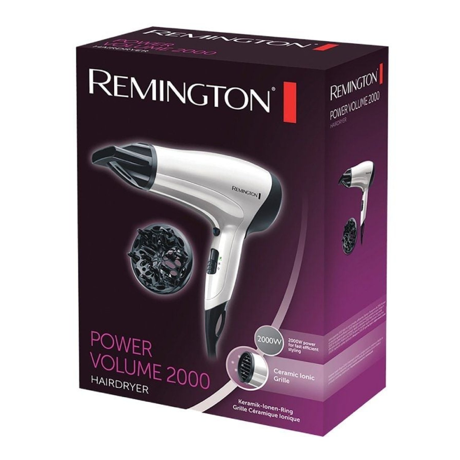 Remington Power Volume 2000 · Secador Iónico · 2000W · Blanco