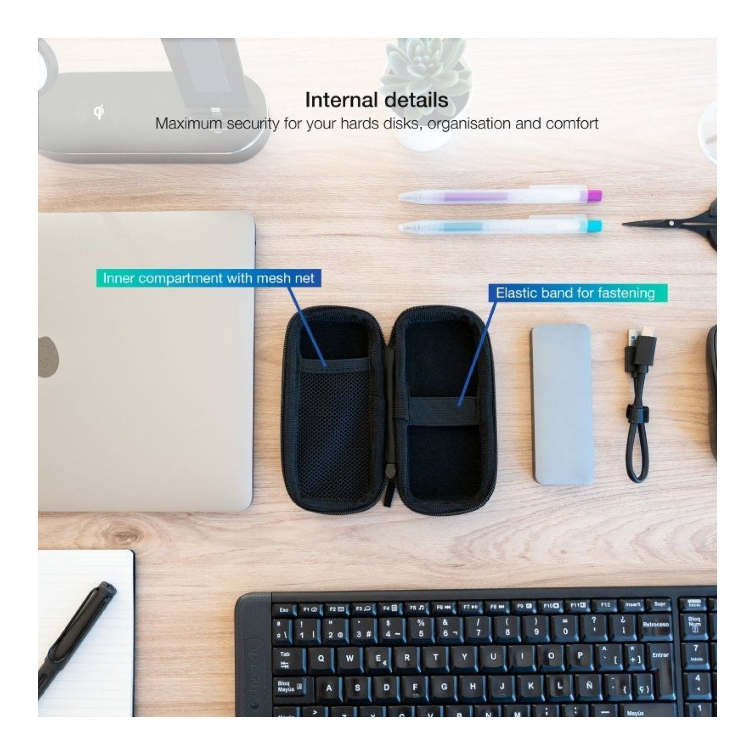 Funda TooQ para Disco Externo M.2 · Protección Rígida · Color Negro