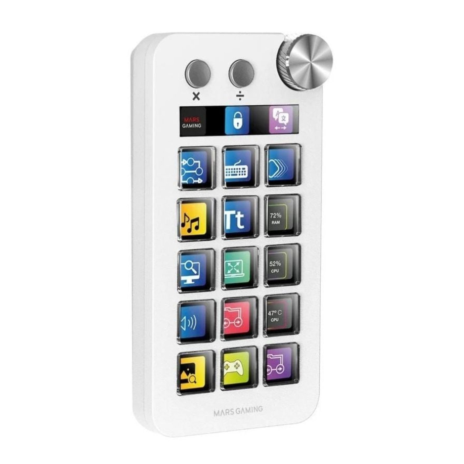 Mars Gaming MSD-NEO · Control Deck · 15 Teclas LCD · Rueda · Blanco