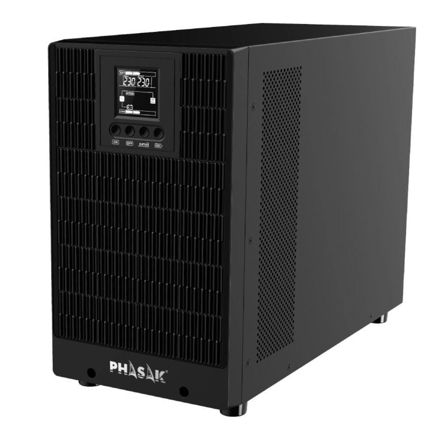 Phasak SAI Online 3000VA · 3000W · LCD · 4 Salidas · Torre