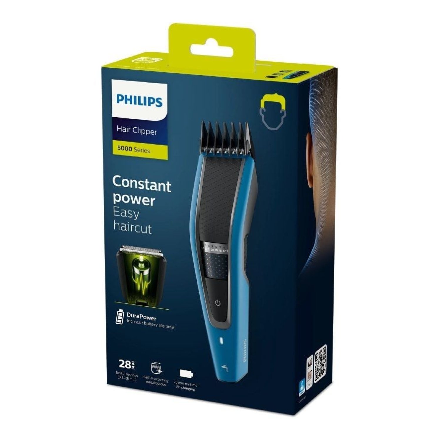 Philips Hairclipper Series 5000 · Cortapelos · Batería y Cable · 3 Accesorios