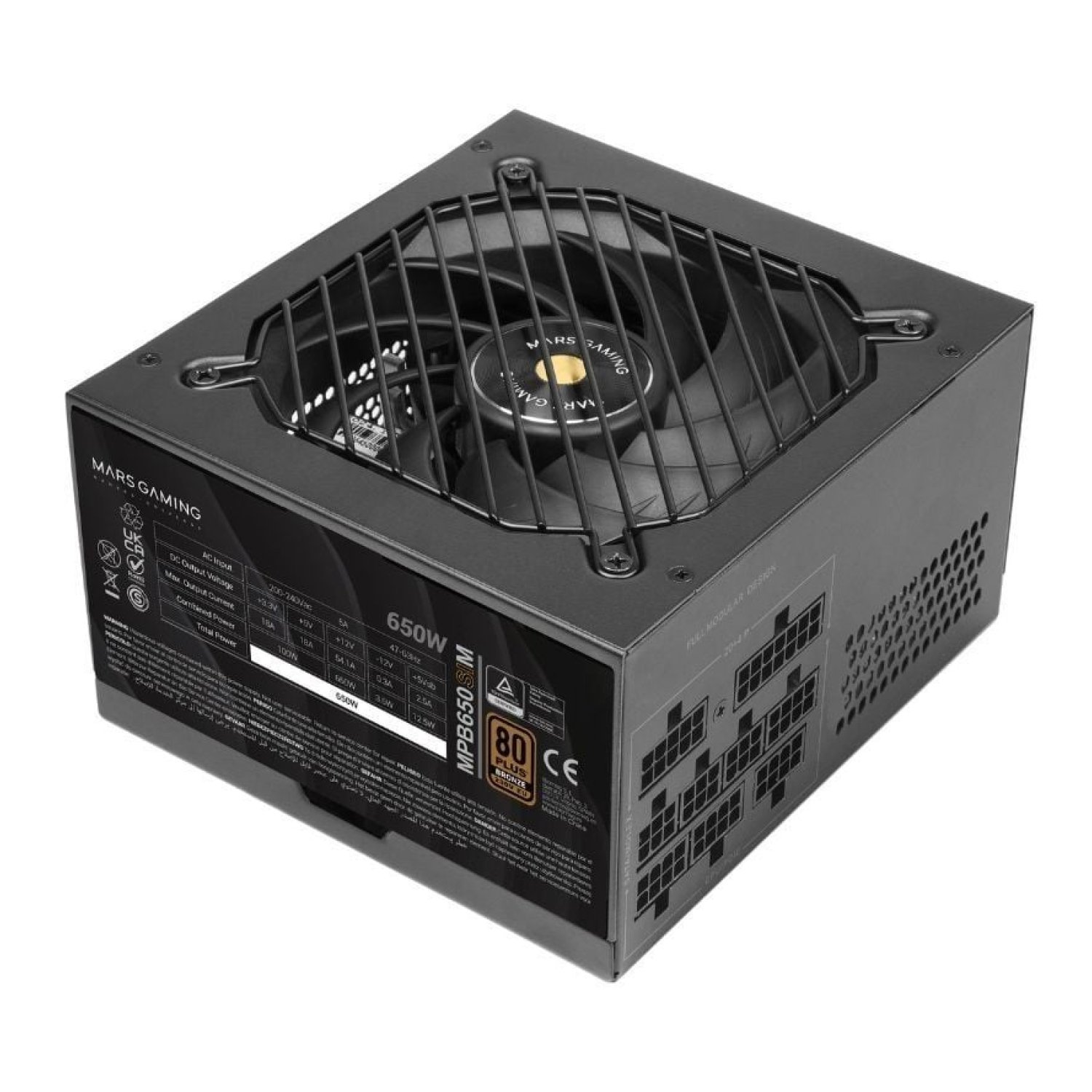 Mars Gaming MPB650SIM · 650W · 80 Plus Bronze · Ventilador 12cm