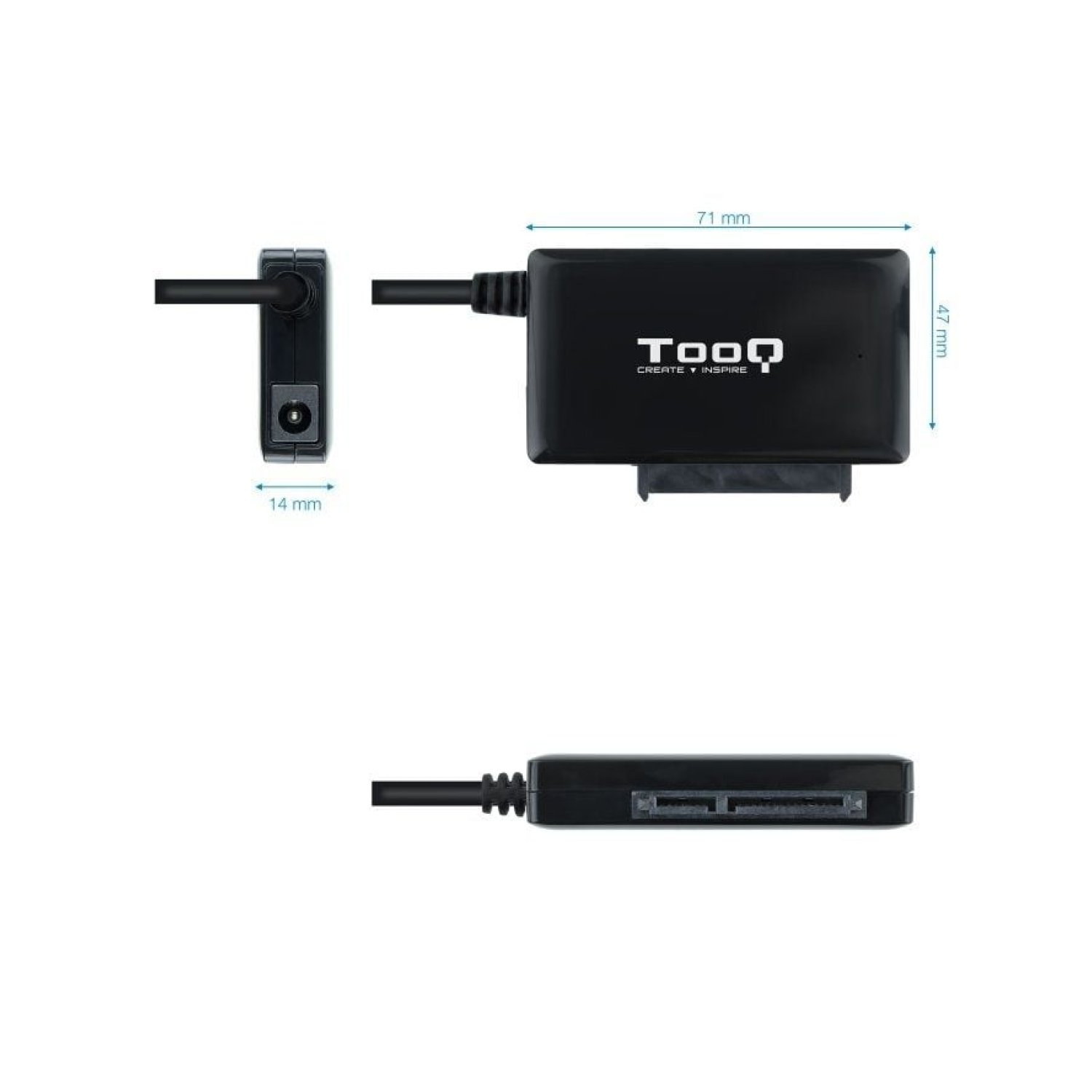 TooQ Adaptador Discos · 2,5"/3,5" · USB Tipo-C a SATA