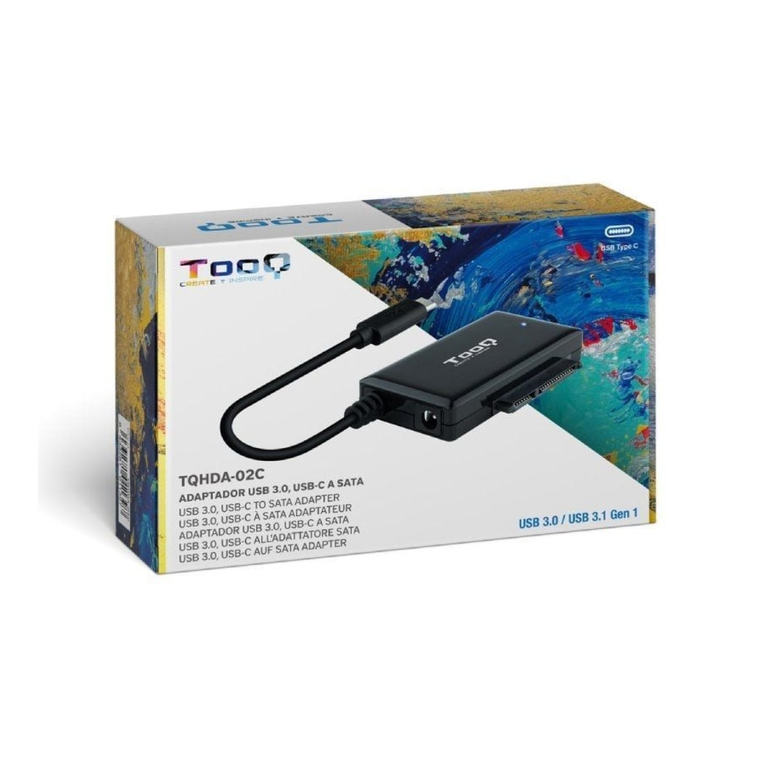 TooQ Adaptador Discos · 2,5"/3,5" · USB Tipo-C a SATA