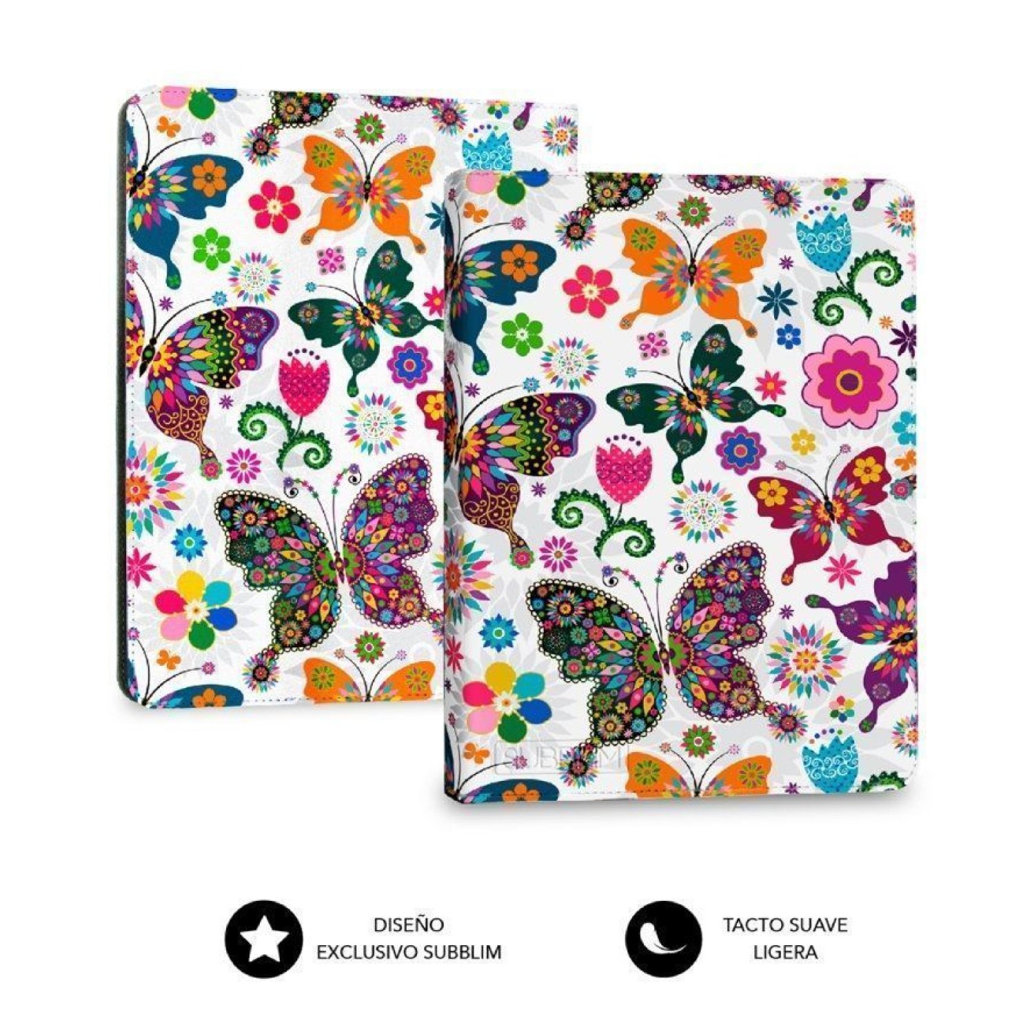 Subblim Clever Ebook Case · Funda E-Reader 6" · Diseño Mariposas