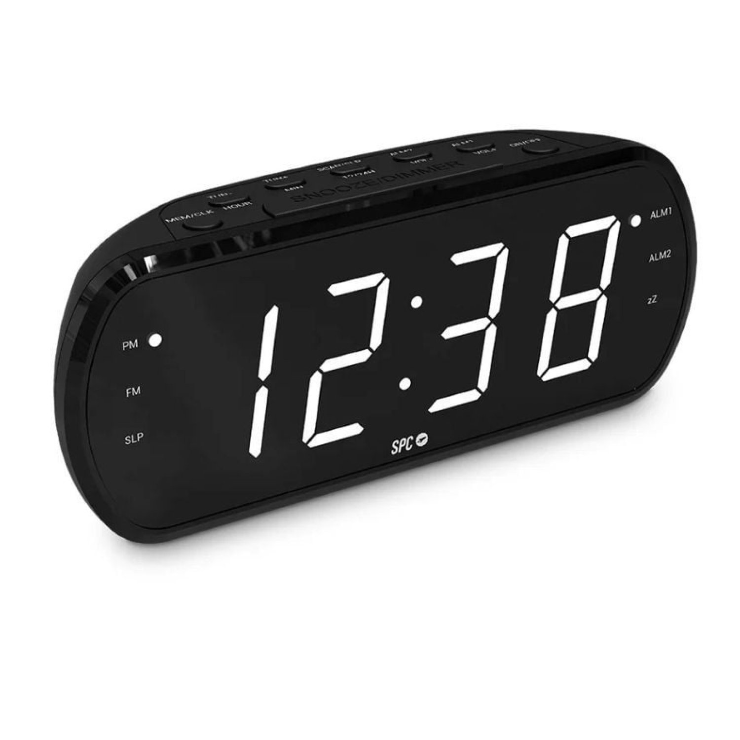 SPC Frodi View · Despertador Radio FM · Pantalla LED