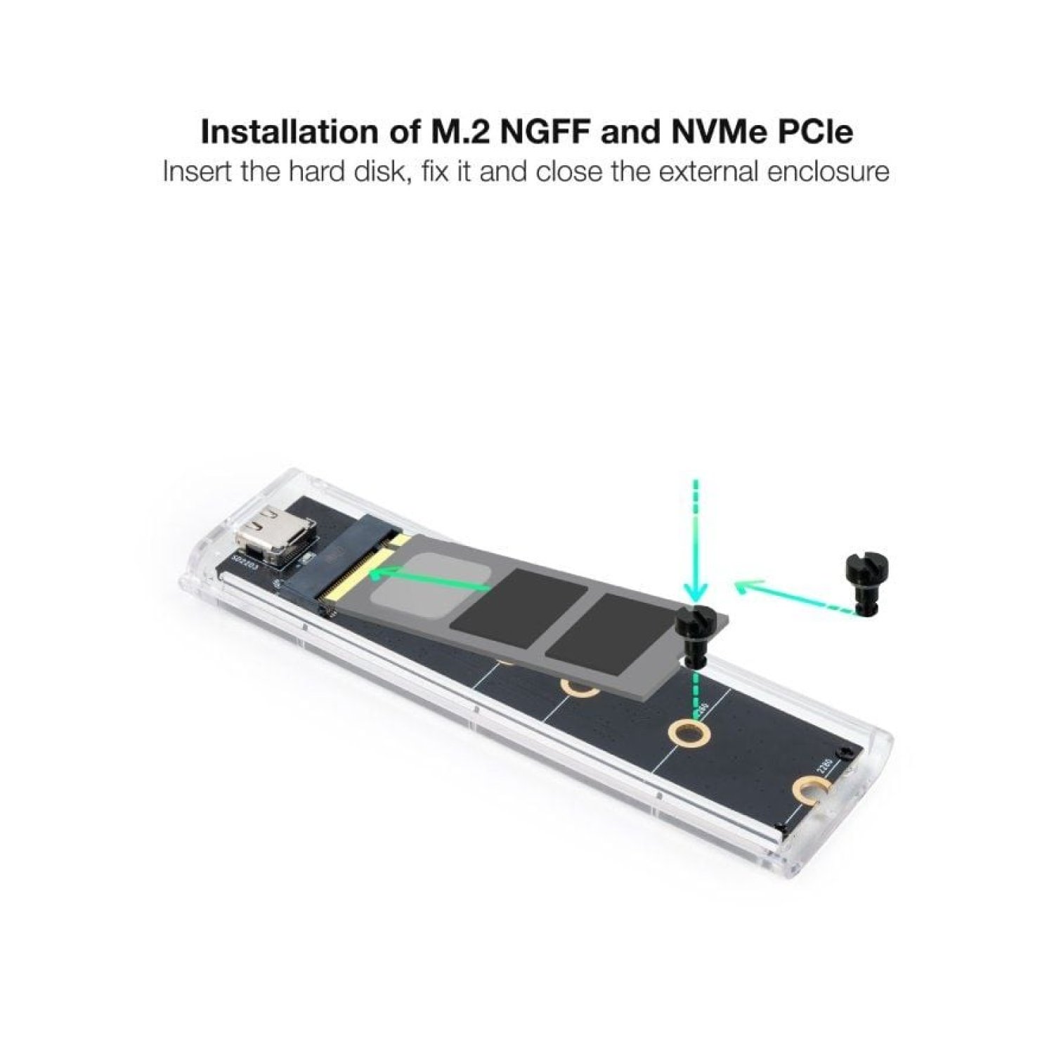 TooQ Caja Externa M.2 NVMe · USB 3.1 Gen2 · Sin tornillos