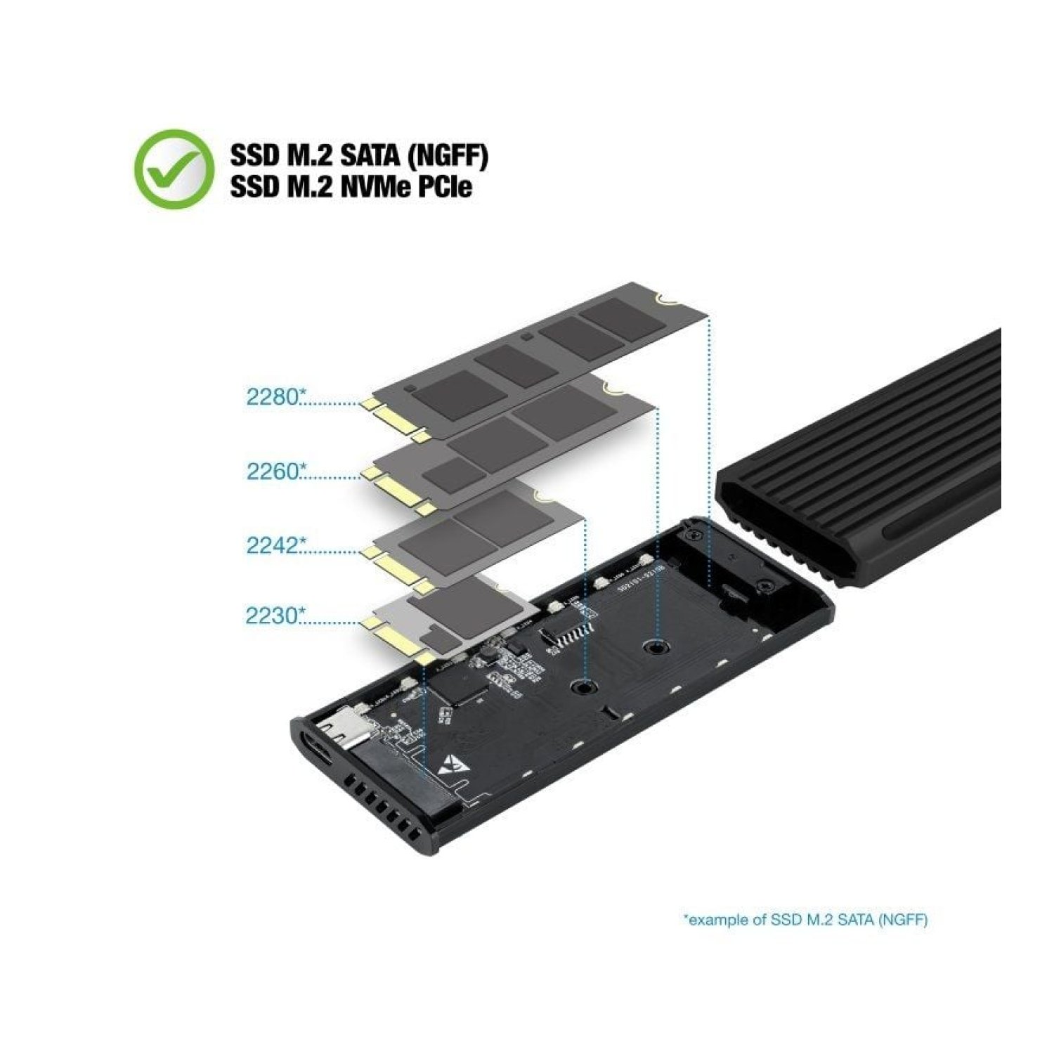 TooQ Caja Externa SSD M.2 NVMe · USB 3.1 Gen2 · Sin tornillos
