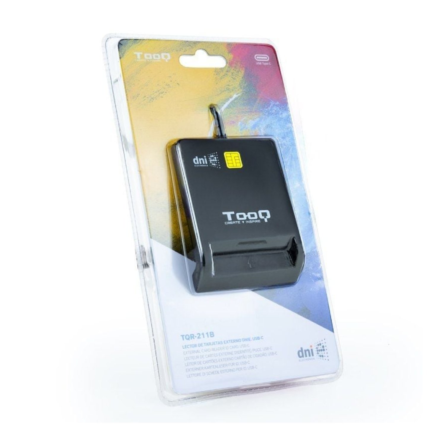 TooQ TQR-211B · Lector de DNI · USB Tipo-C · Negro
