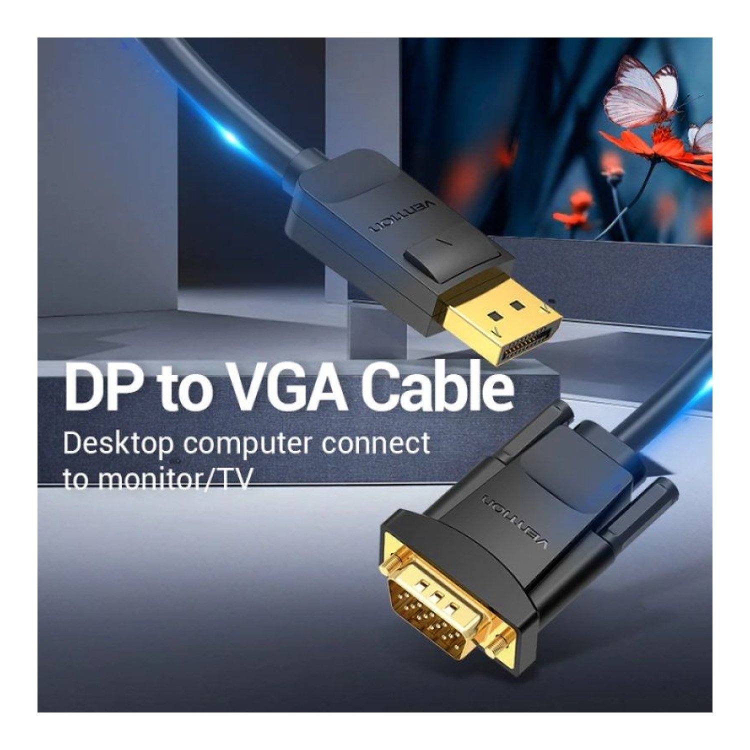 Vention · Cable Conversor DisplayPort a VGA · 2m · Negro