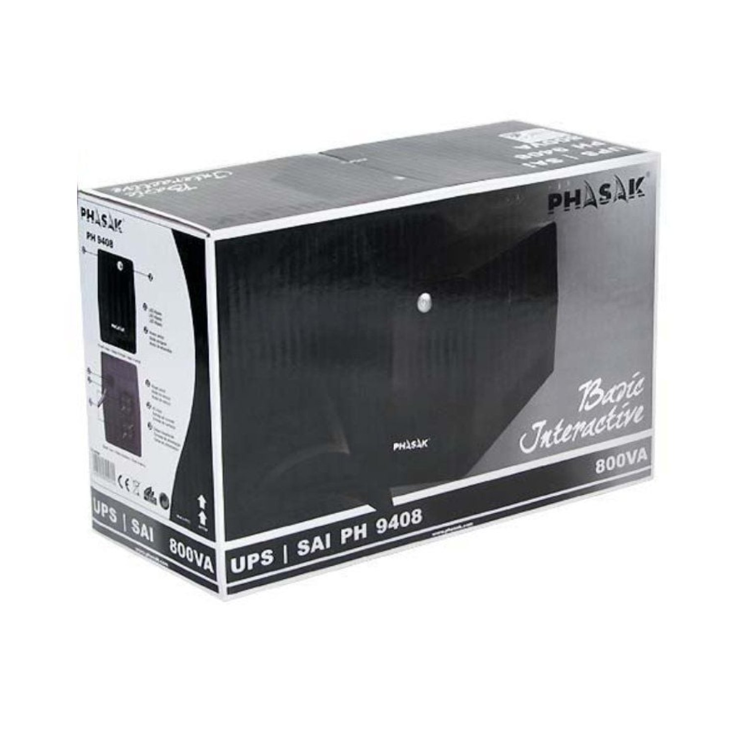 Phasak Basic Interactive · SAI 800VA · 480W · 2 Salidas · Torre