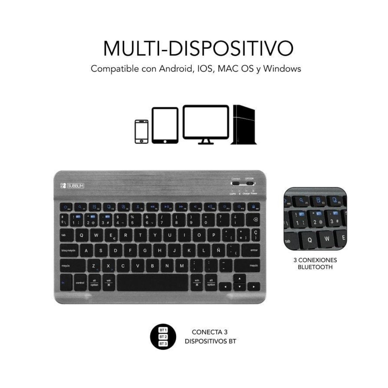 Subblim KeyTab Pro BT · Funda con Teclado · Samsung Galaxy A9+ · Negra