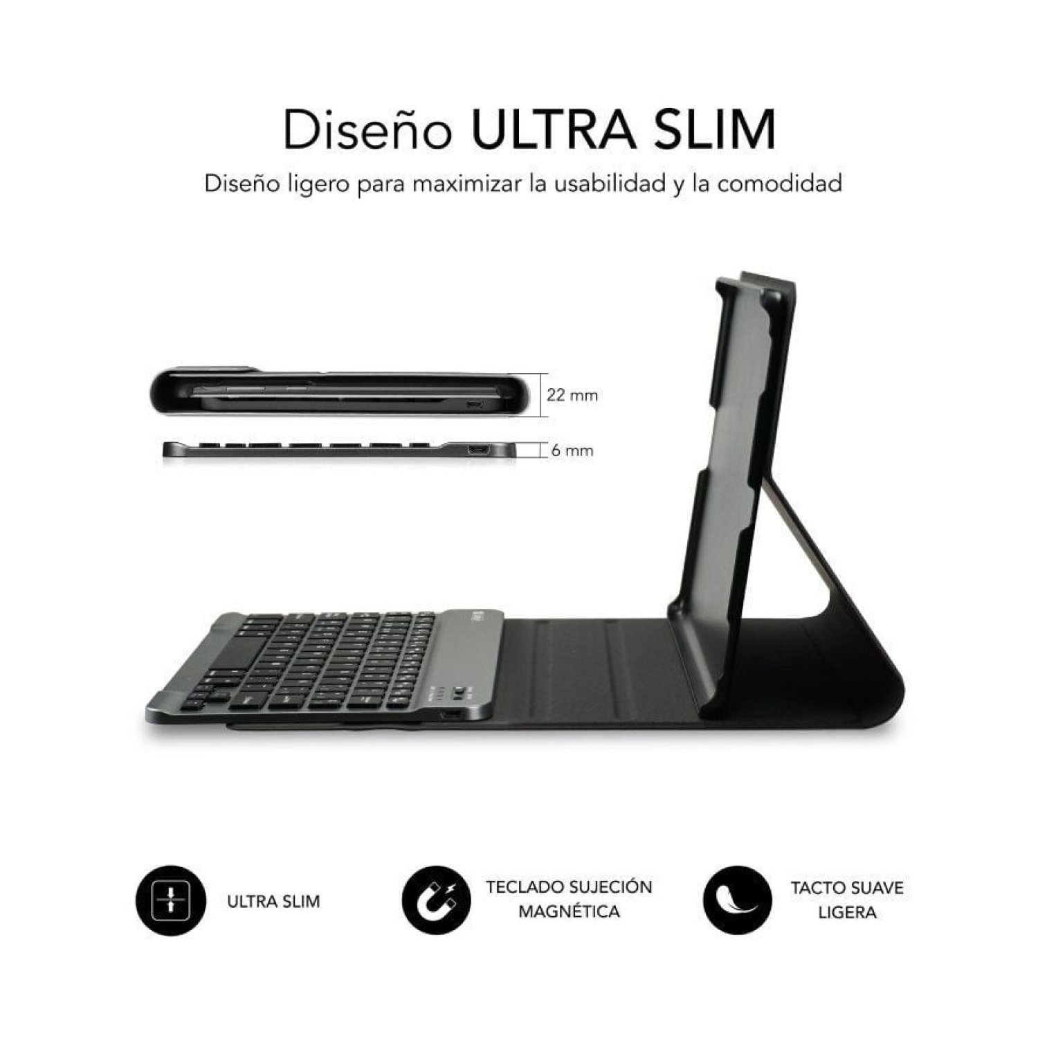Subblim KeyTab Pro BT · Funda con Teclado · Samsung Galaxy A9+ · Negra