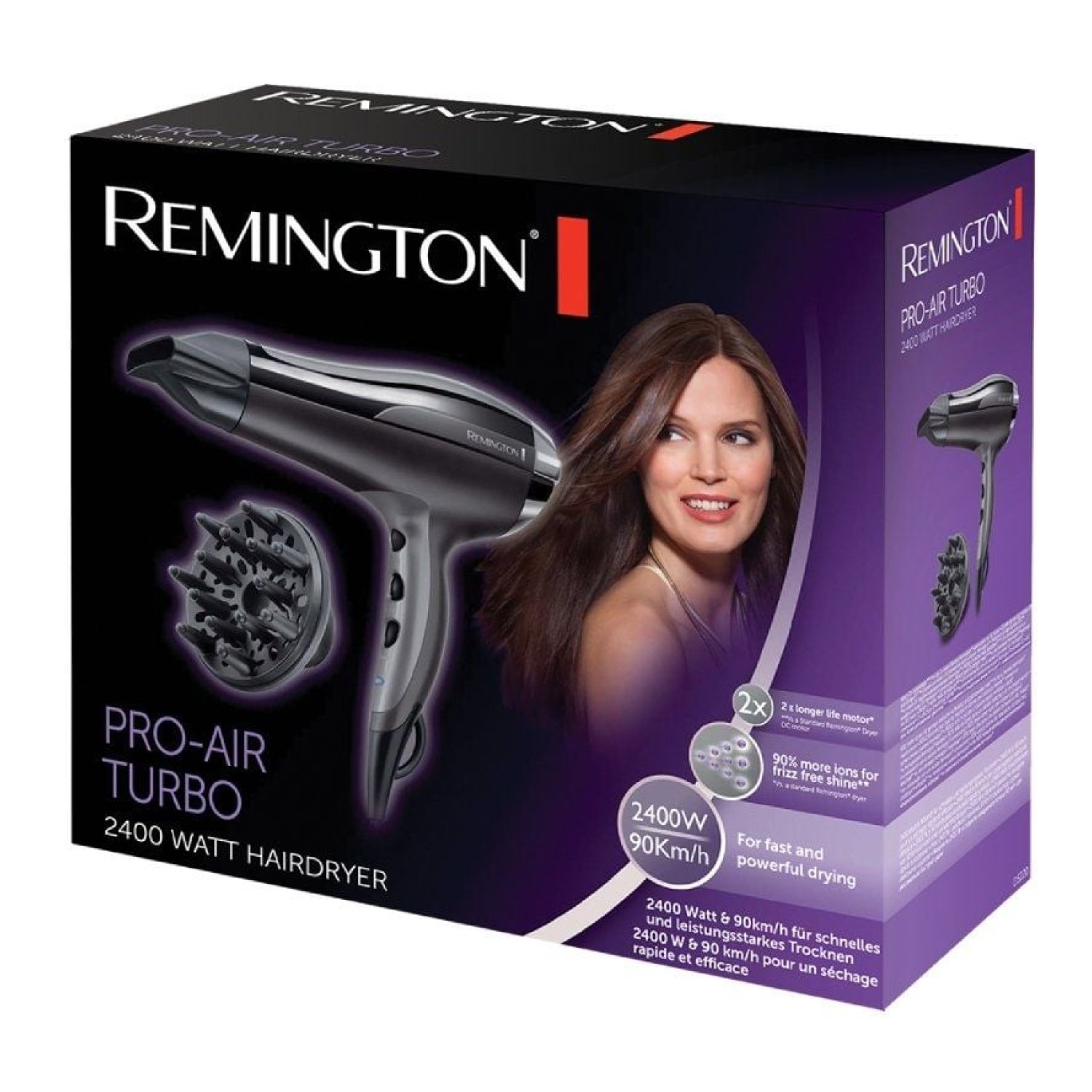 Remington Pro-Air Turbo · Secador · 2400W · Negro