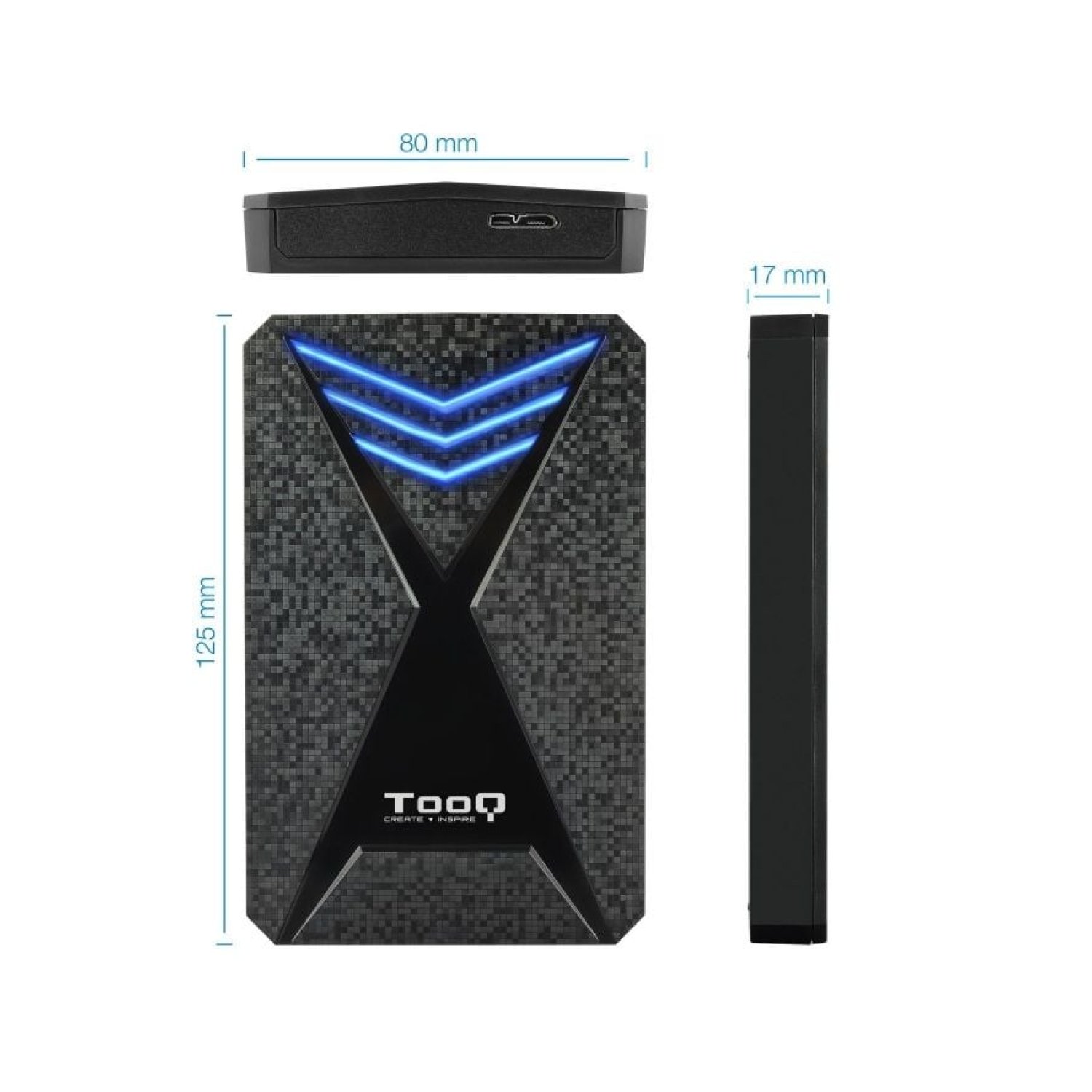 TooQ Caja Externa Gaming · 2,5" · USB 3.1 · Sin tornillos