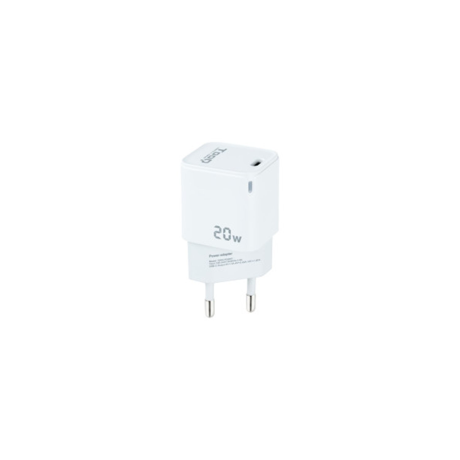 TooQ Cargador Pared · USB Tipo-C · 20W · Blanco