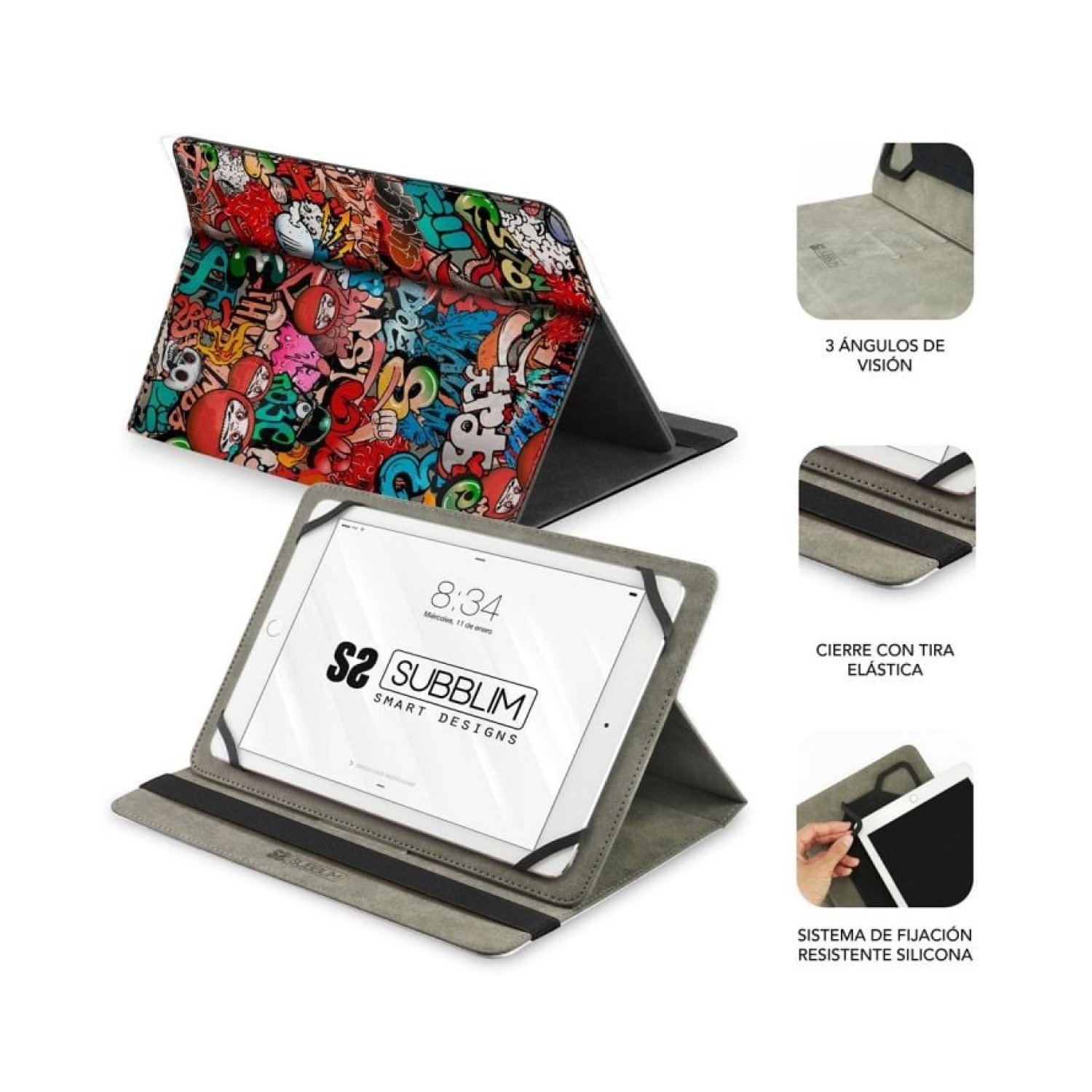 Subblim Trendy Graffiti · Funda Tablet · 9,6"-11" · Protección Universal