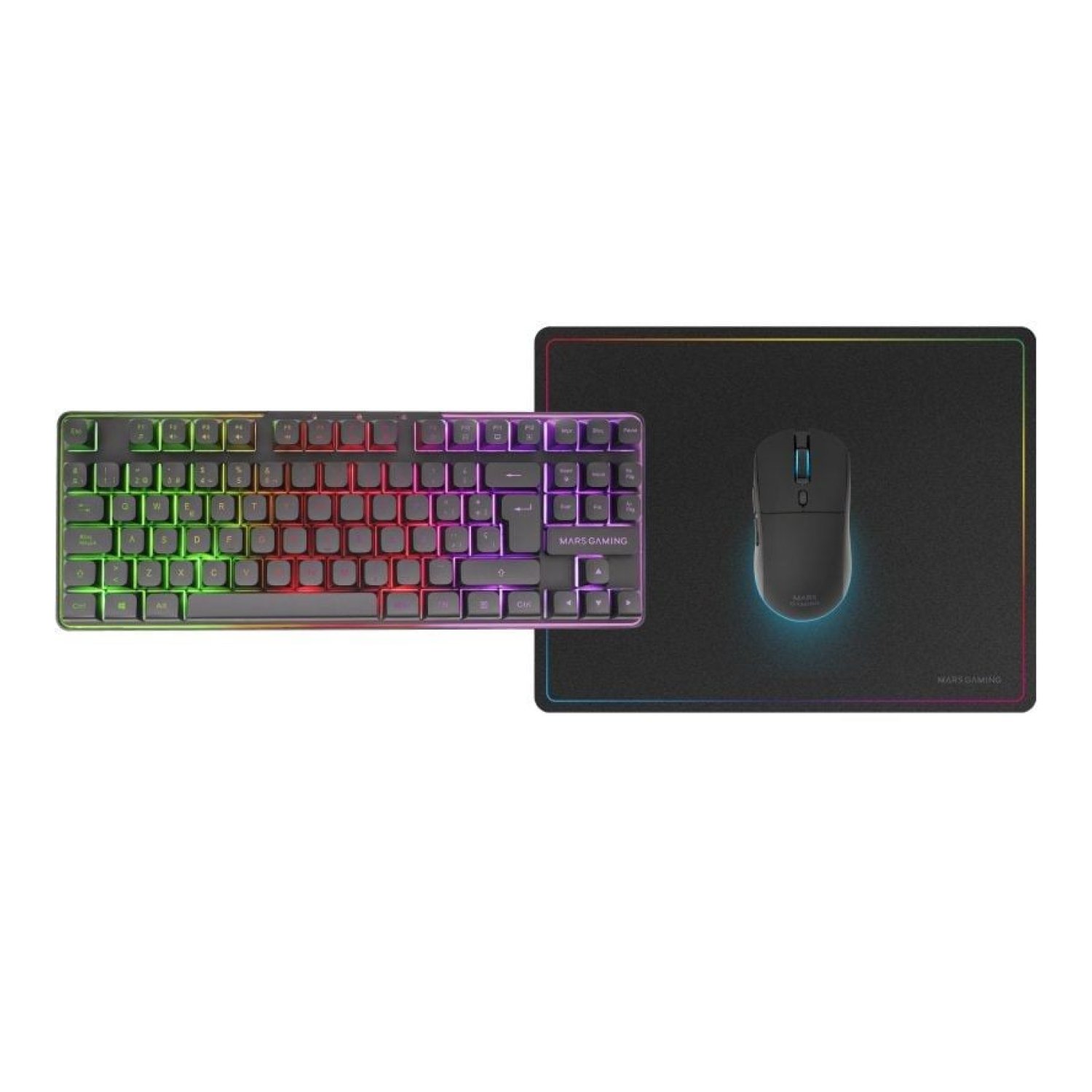 Pack Gaming Mars Gaming MCPWTKL/ Teclado Inalámbrico + Ratón Inalámbrico + Alfombrilla