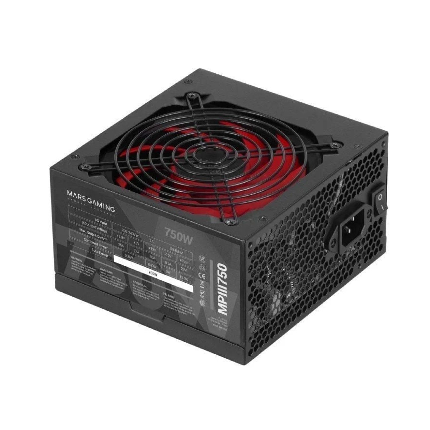 Mars Gaming MPIII750 · 750W · Ventilador 12cm · Fuente Alimentación